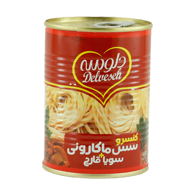 کنسرو سس ماکارونی سویا با قارچ دلوسه400 گرمی