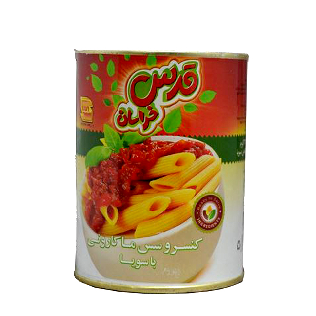 کنسرو سس ماکارونی با سویا قدس 350 گرمی