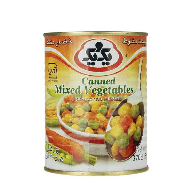 کنسرو سبزیجات مخلوط یک و یک 380 گرمی