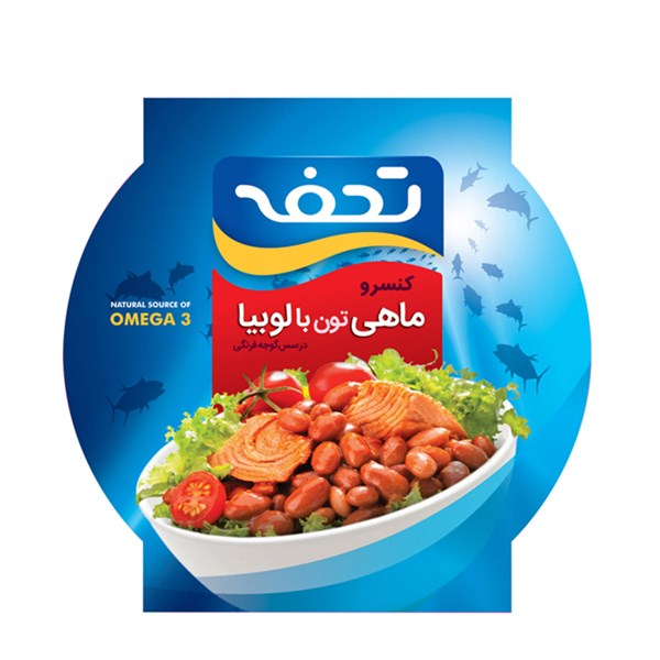 کنسرو تون ماهی با لوبیا چیتی تحفه 230 گرمی