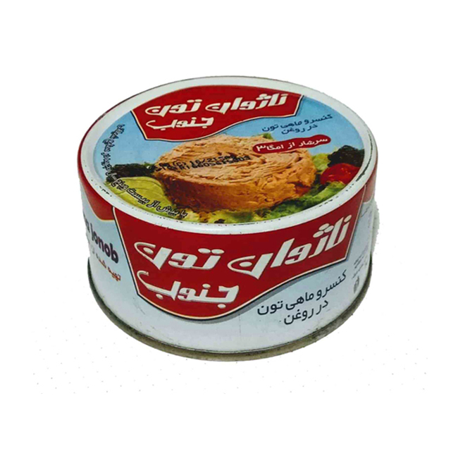 کنسرو ماهی تن جنوب در روغن  ناژوان تون جنوب 180 گرمی