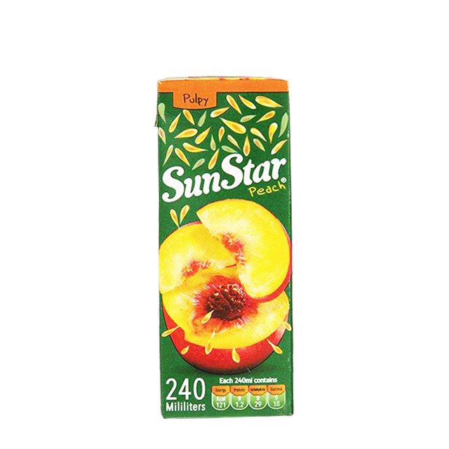 آبمیوه هلو  پالپ دار سان استار 240 میلی لیتری