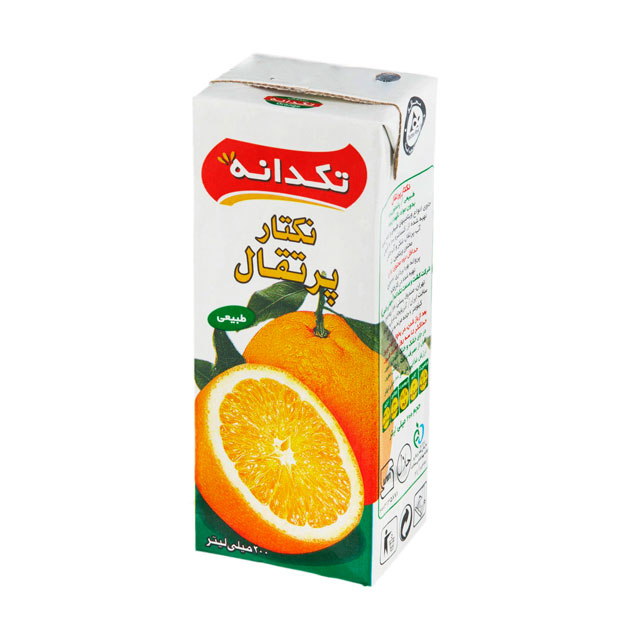 آب پرتقال تکدانه 200 میلی‌لیتری