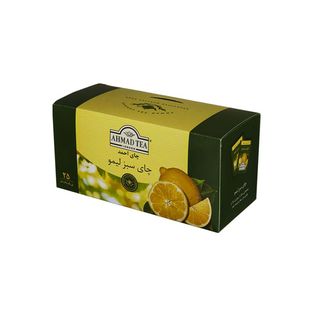چای کیسه ای سبز با طعم لیمو احمد 25 عددی 