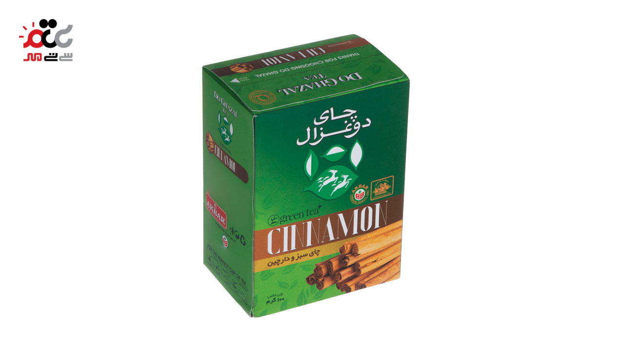  چای سبز و دارچین دو غزال 100 گرمی