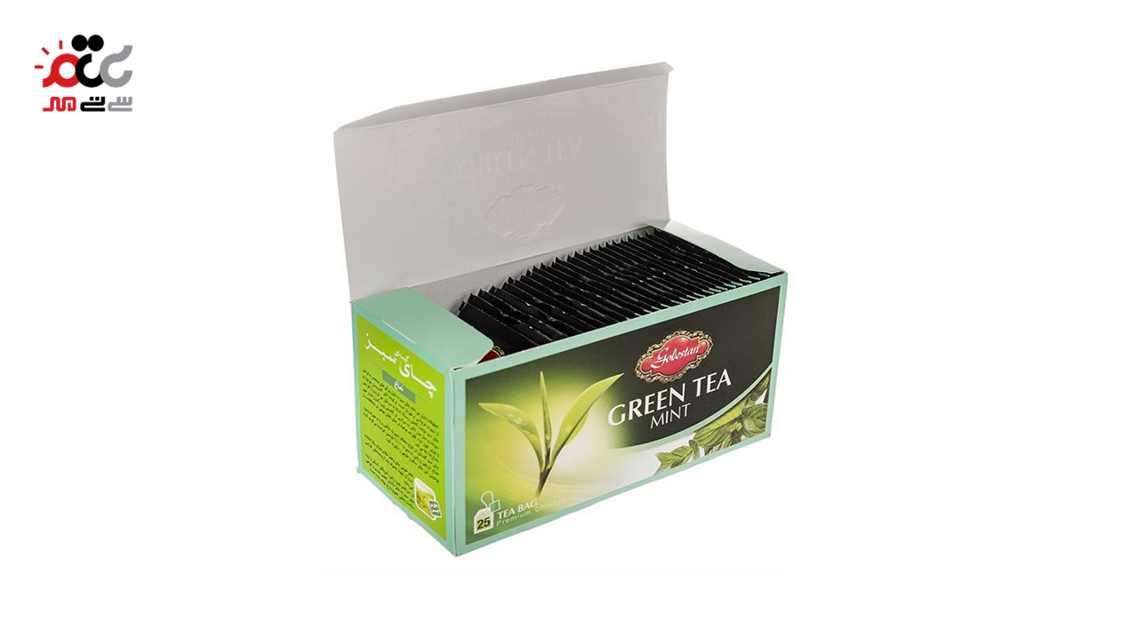 چای سبز کیسه ای گلستان با طعم نعناع 25 عددی