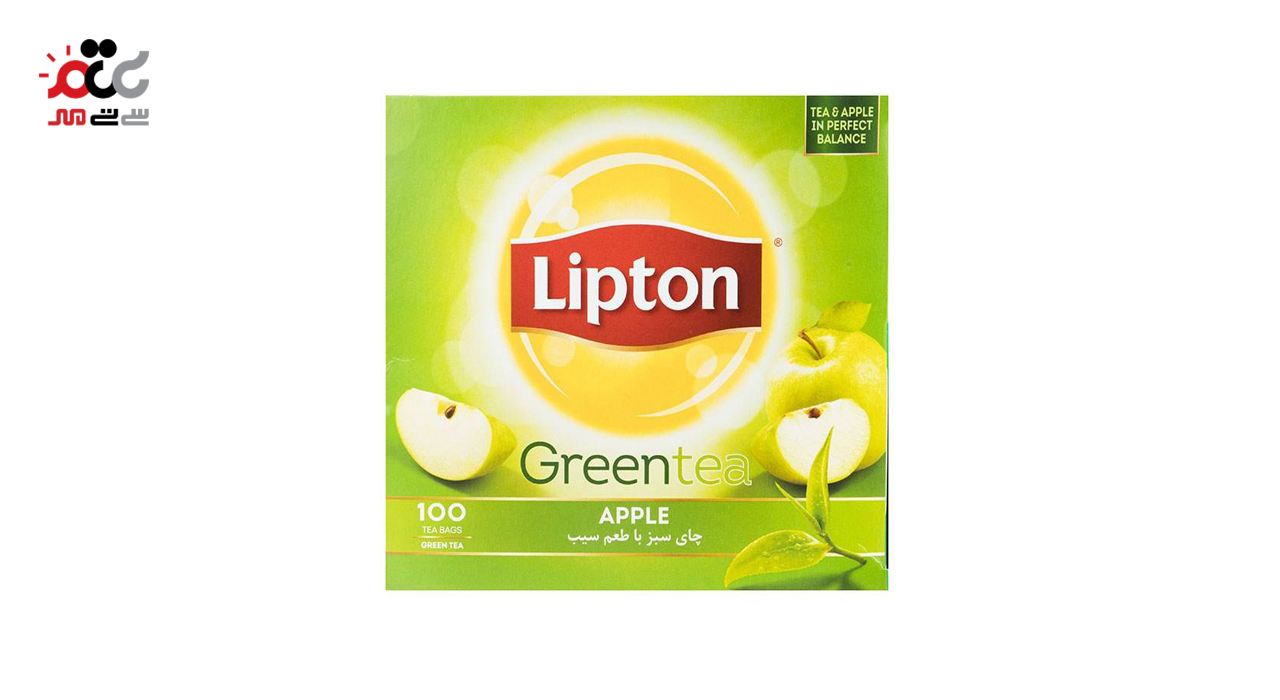 چای سبز کیسه ای لیپتون با طعم سیب 100 عددی