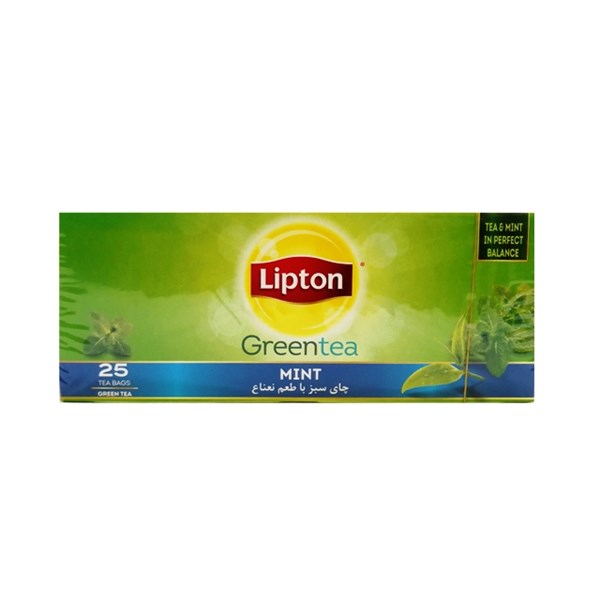 چای سبز کیسه ای لیپتون با طعم نعناع 25 عددی