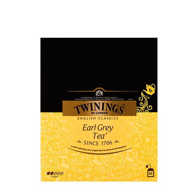 چای سیاه کیسه ای کلاسیک ارل گری ملایم توینینگز معطر به عصاره برگاموت 50 عددی