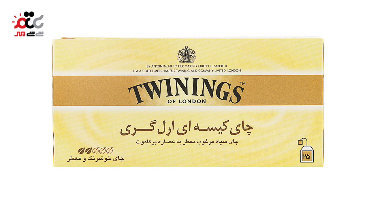 چای کیسه ای توینینگز مدل ارل گری بسته 25 عددی