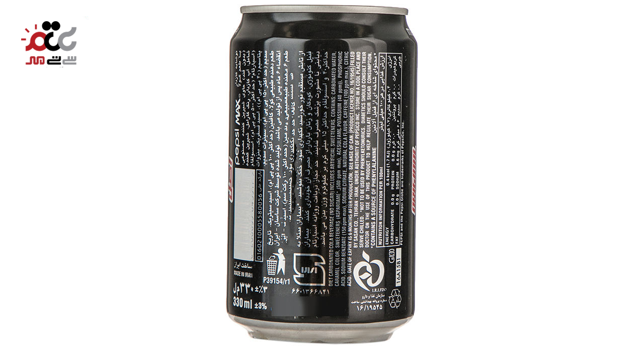 نوشابه گازدار رژیمی پپسی ماکس با طعم کولا 330 میلی لیتری