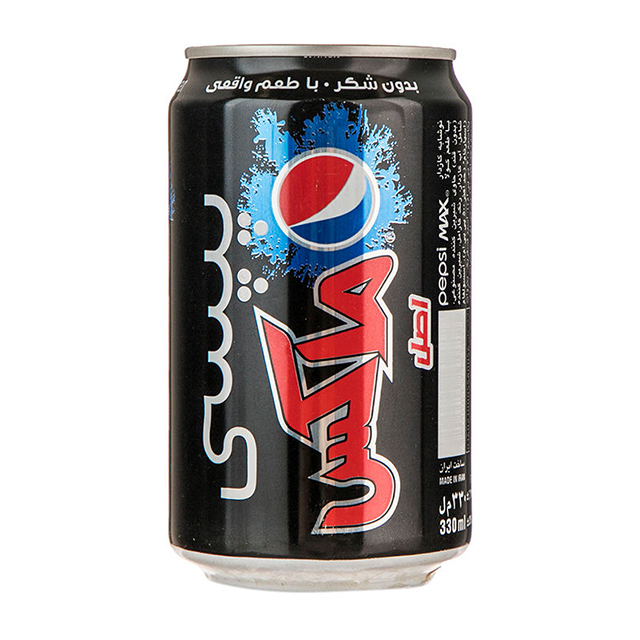 نوشابه گازدار رژیمی پپسی ماکس با طعم کولا 330 میلی لیتری