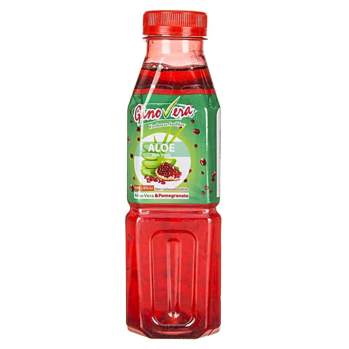 نوشیدنی بدون گاز آلوئه ورا و انار جینوورا 500 میلی لیتری