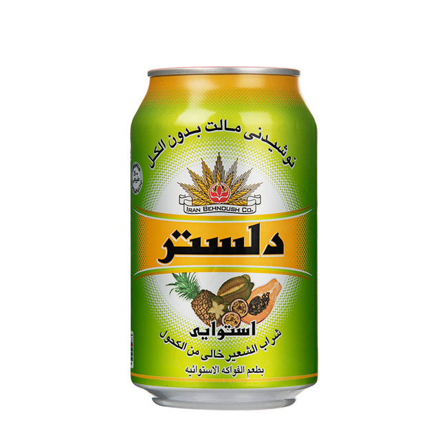 نوشیدنی مالت بدون الکل با طعم میوه های استوایی دلستر 330 میلی لیتری