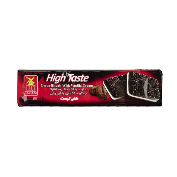 بیسکویت کاکائویی کرمدار با کرم میوه آناتا 50 گرمی