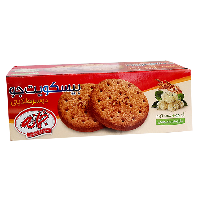 بیسکویت جو دوسر طلایی با شهد توت جمانه 300 گرمی