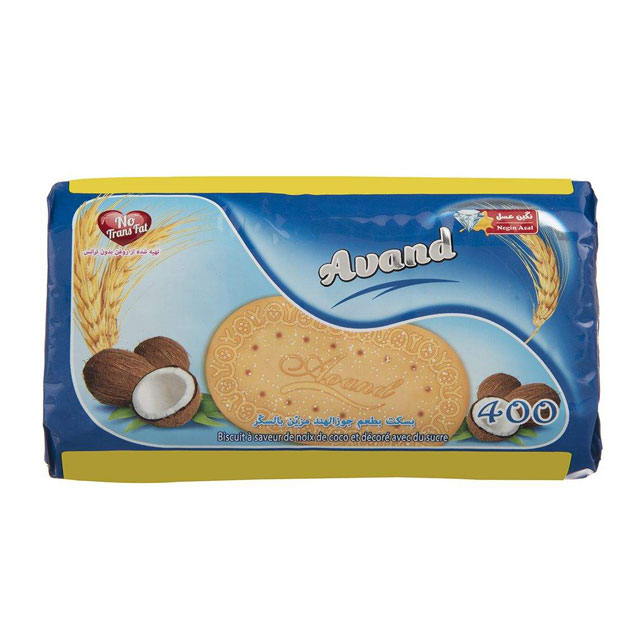  بیسکویت آوند با طعم نارگیل و تزیین شکر 360 گرمی 