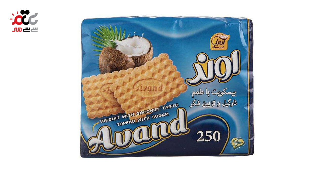بیسکویت زبان آوند با طعم نارگیل 250 گرمی
