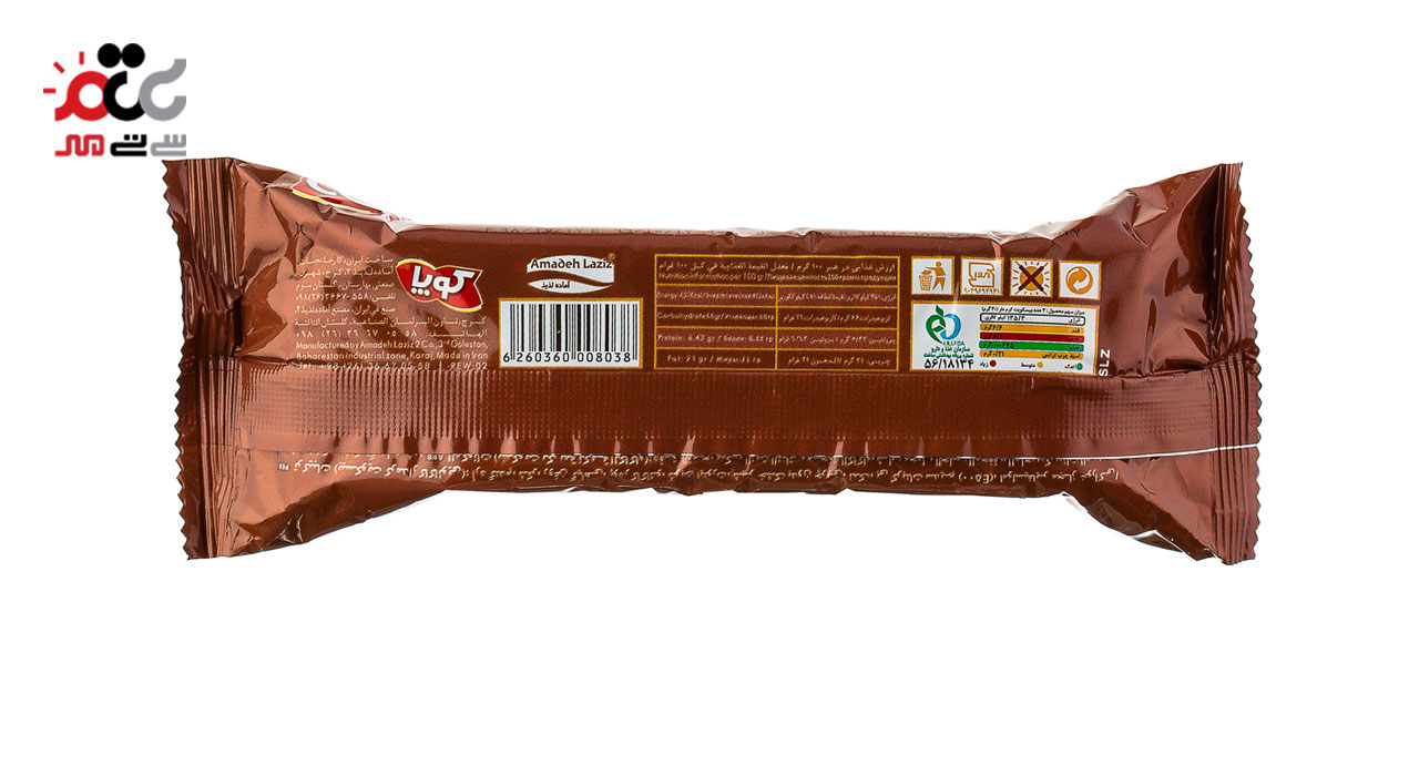 بیسکویت کرم دار کاکائویی مستطیلی کوپا 90 گرمی