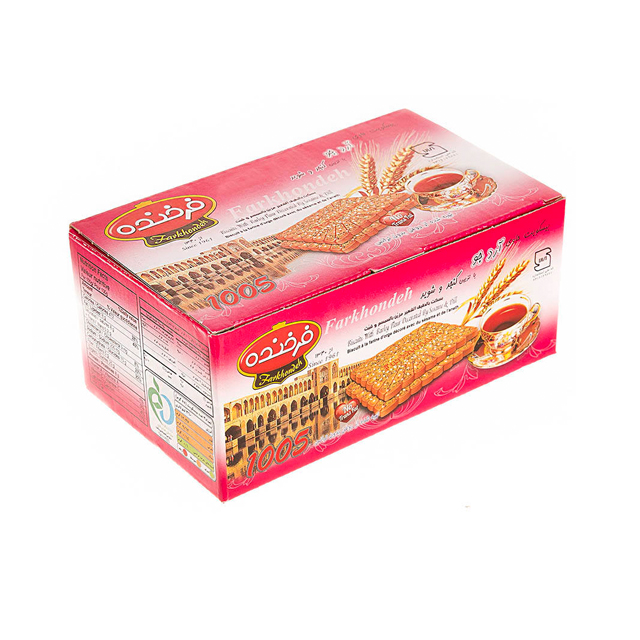 بیسکویت با آرد جو و تزئین کنجد و شوید فرخنده 850 گرمی