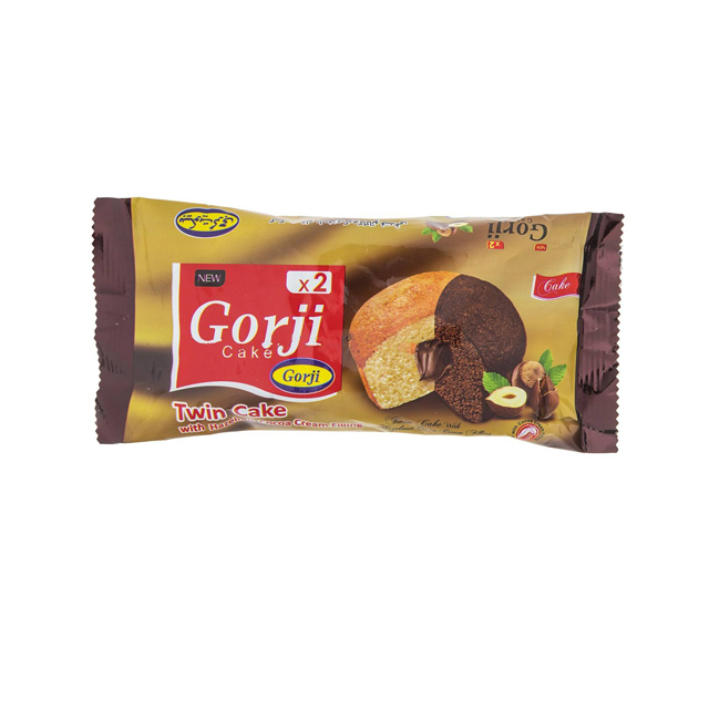 خرید کیک دو قلوی مغزدار کرم کاکائویی فندقی گرجی 50 گرمی