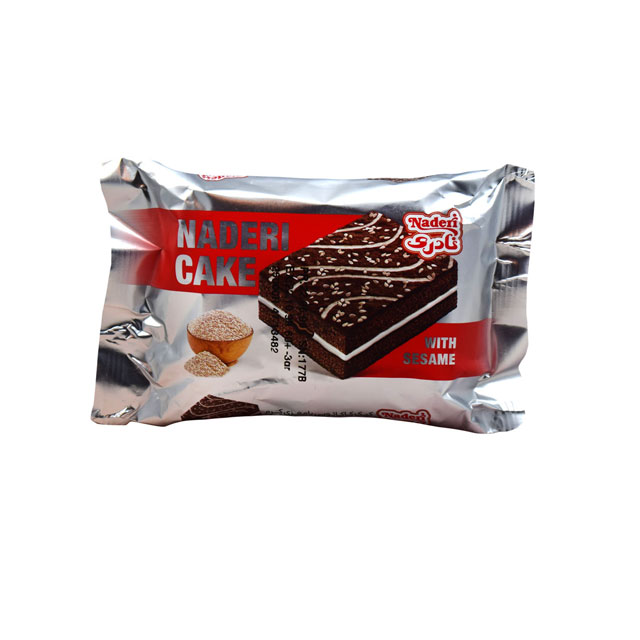 کیک دولایه کرم و کنجد نادری 60 گرمی