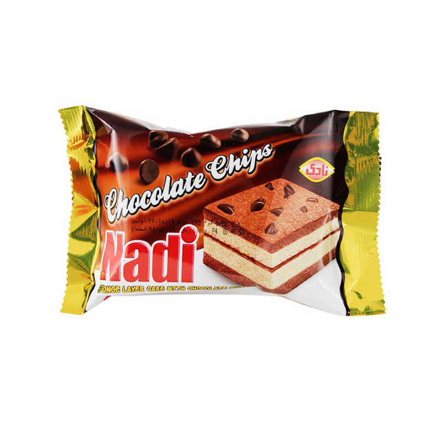 کیک لایه ای نادی با تزئین چیپس شکلات 60 گرمی 