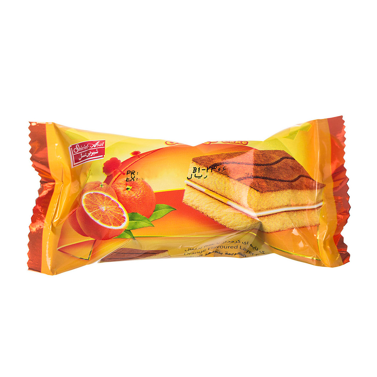 کیک لایه ای کرمدار با طعم پرتقال شیرین عسل 25 گرمی
