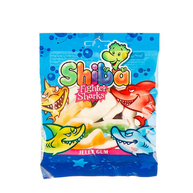 پاستیل شیبا طرح کوسه های جنگجو 90 گرمی