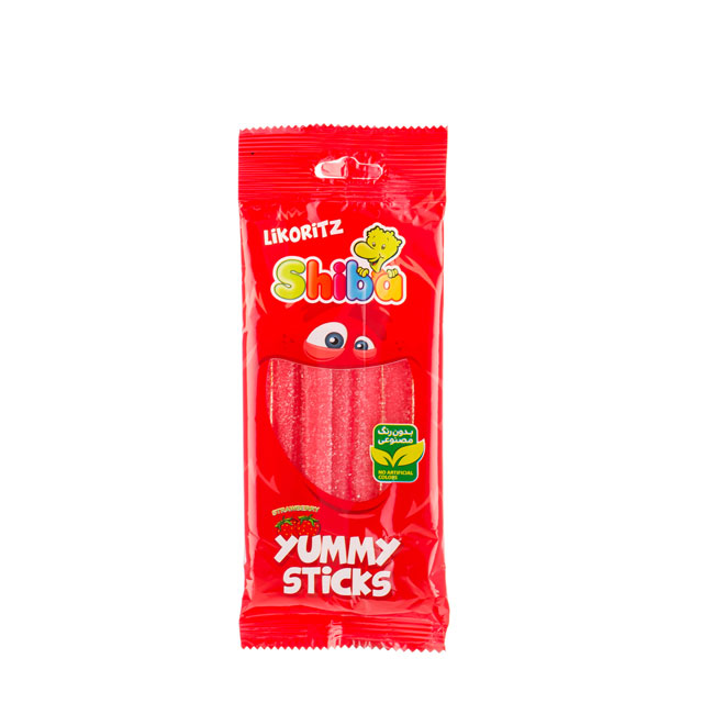 پاستیل لیکوریتز نواری با طعم توت فرنگی شیبا 90 گرمی