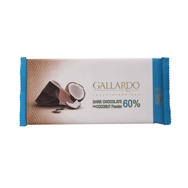 شکلات تلخ 60 درصد با پودر نارگیل گالاردو فرمند 65 گرمی