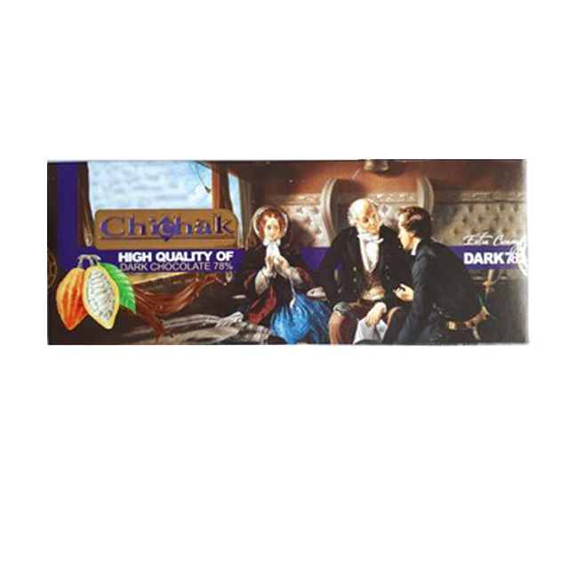 شکلات تخته ای تلخ چیچک 78درصد 80 گرمی