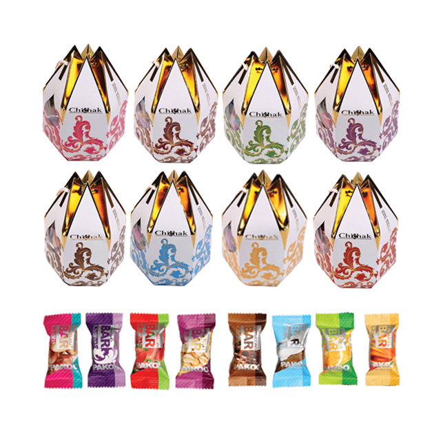 نوقا با طعم میوه و روکش فرآورده کاکائویی چیچک 350 گرمی