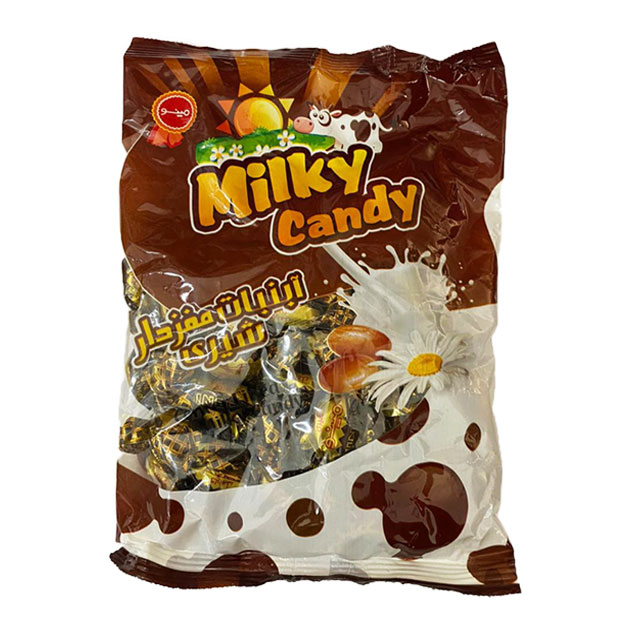آبنبات شیری مغزدار مینو مدلMilky candy بسته 300 گرمی