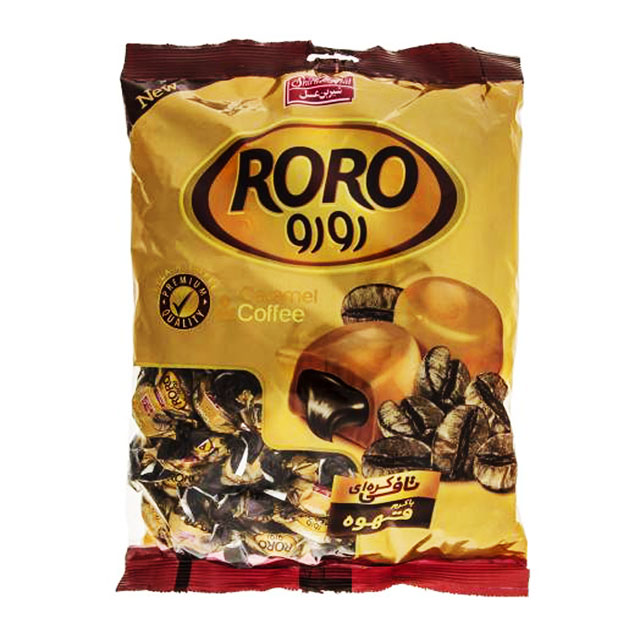 تافی مغزدار کره ای با کرم قهوه رو رو شیرین عسل 400 گرمی