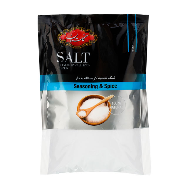 نمک تصفیه کریستاله یددار گلستان 500 گرمی