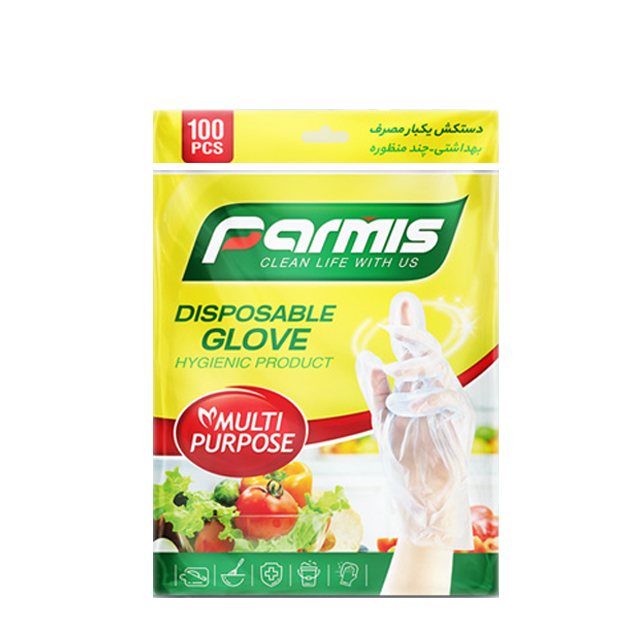 دستکش یکبار مصرف پرمیس 100 عددی
