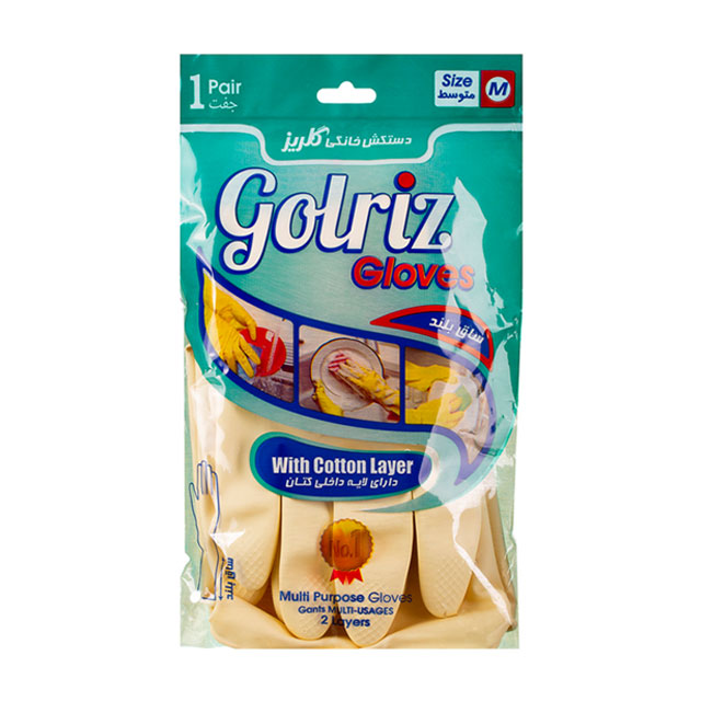 دستکش لاتکس ساق بلند گلریز سایز متوسط