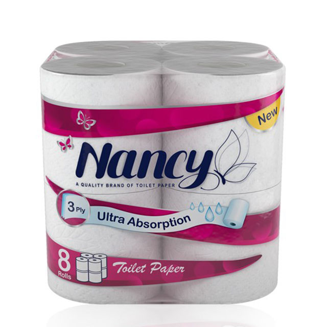 دستمال توالت نانسی بسته 8 عددی