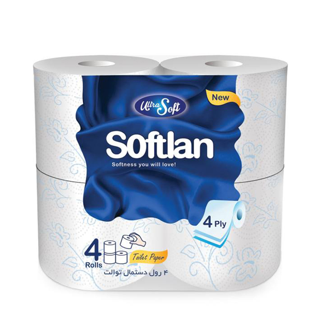 دستمال توالت سافتلن 4 عددی