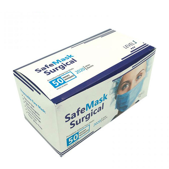 ماسک پزشکی سه لایه مدل safe mask surgical  بسته 50 عددی