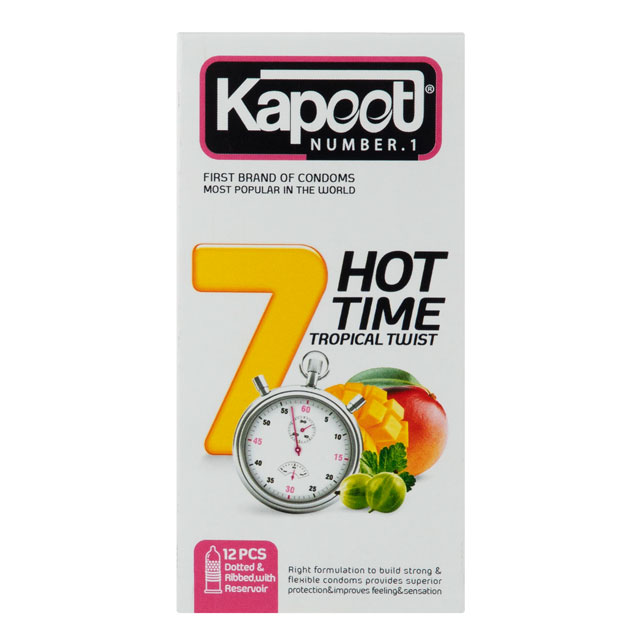 کاندوم کاپوت مدل 7Hot Time یک ساعته بسته 12 عددی