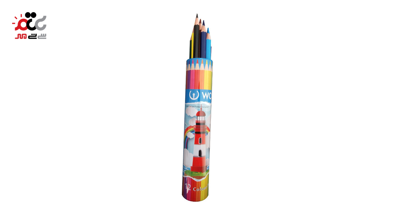 مداد رنگی لوله ای فلزی ووک 12 عددی