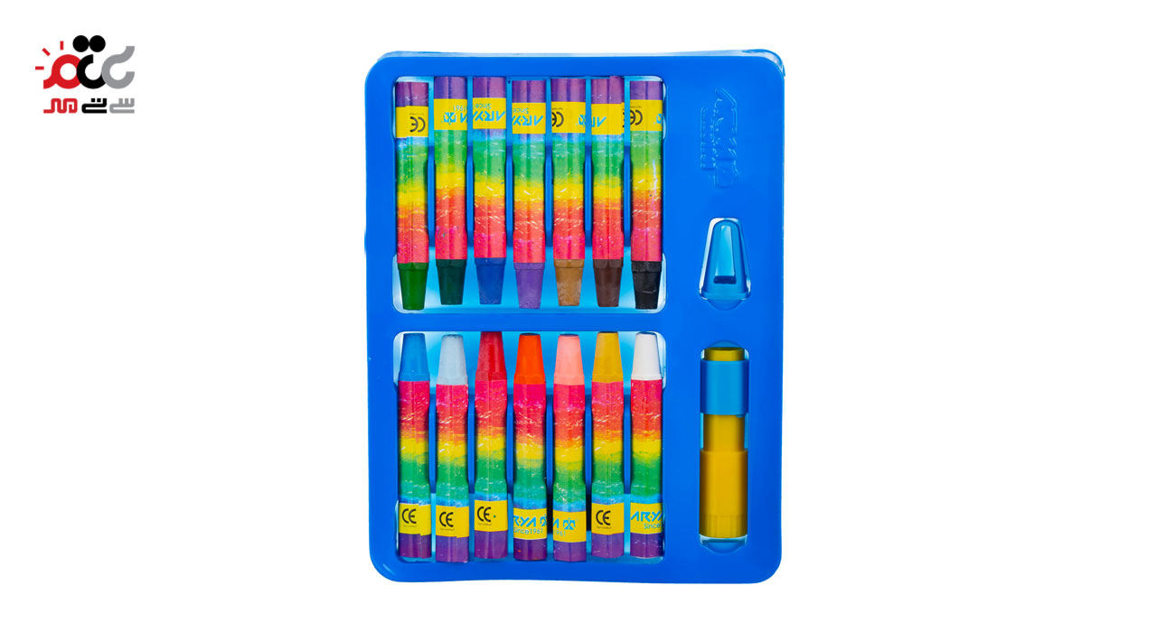پاستل روغنی 12 رنگ آریا همراه با دو عدد رایگان