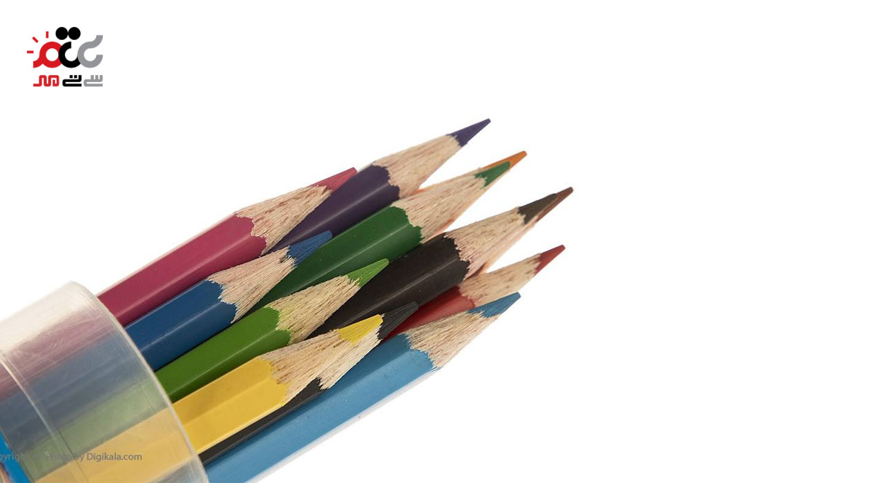 مداد رنگی آریا کد ۳۰۱۵ مدل استوانه ای ۱۲ عددی