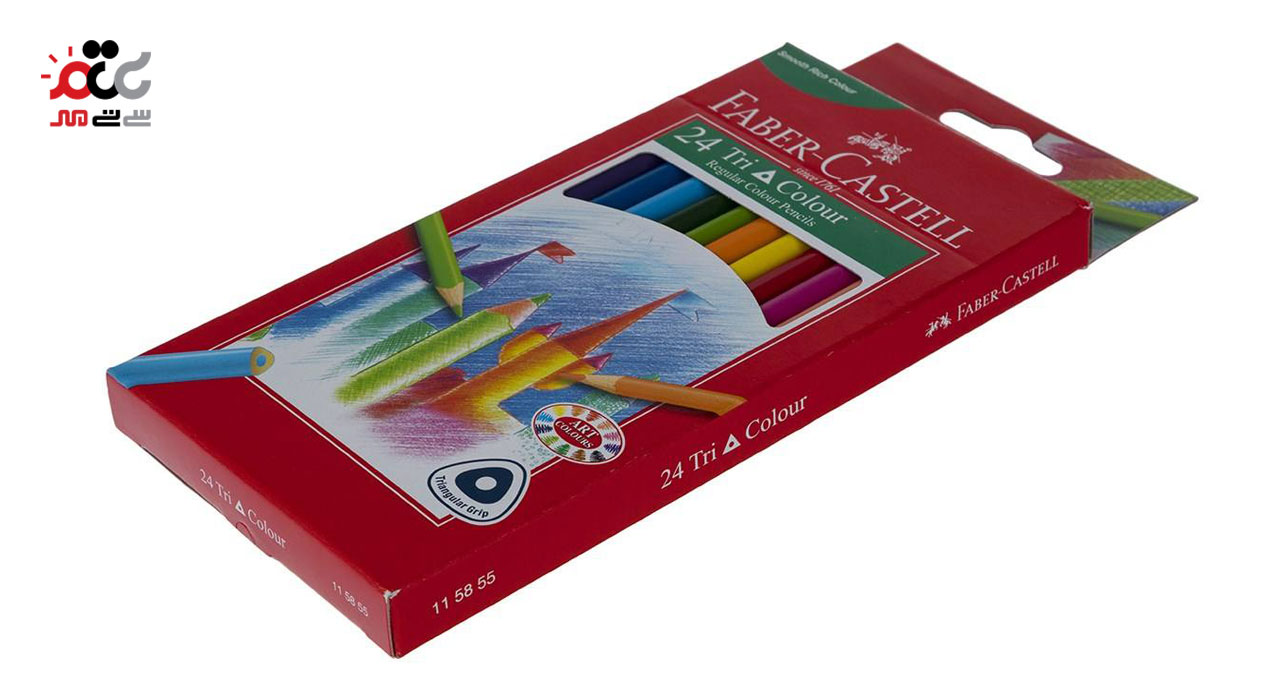 مداد رنگی جعبه ای فابر کاستل مدل Tri Colourبسته 12 عددی