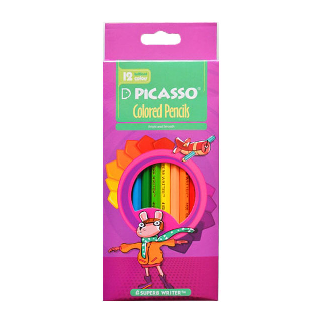 مداد رنگی جعبه ای پیکاسو بسته 12 عددی
