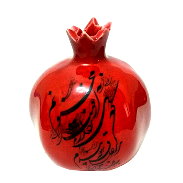 انار قرمز سرامیکی طرح شعر سایز بزرگ کد 01
