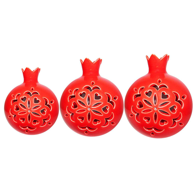 انار سرامیکی مدل جا شمعی بسته 3 عددی