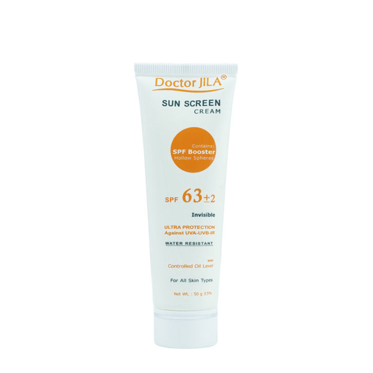 کرم ضد آفتاب بی رنگ SPF 63 دکتر ژیلا 50 گرمی